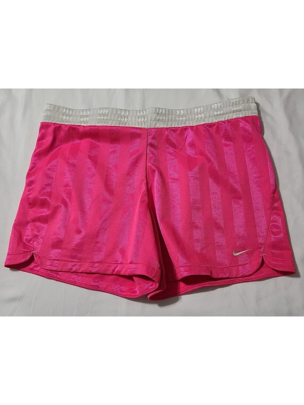 Nike Athletic Shorts Womens Sz Medium Hyper Pink Running Training Drawstring EUC